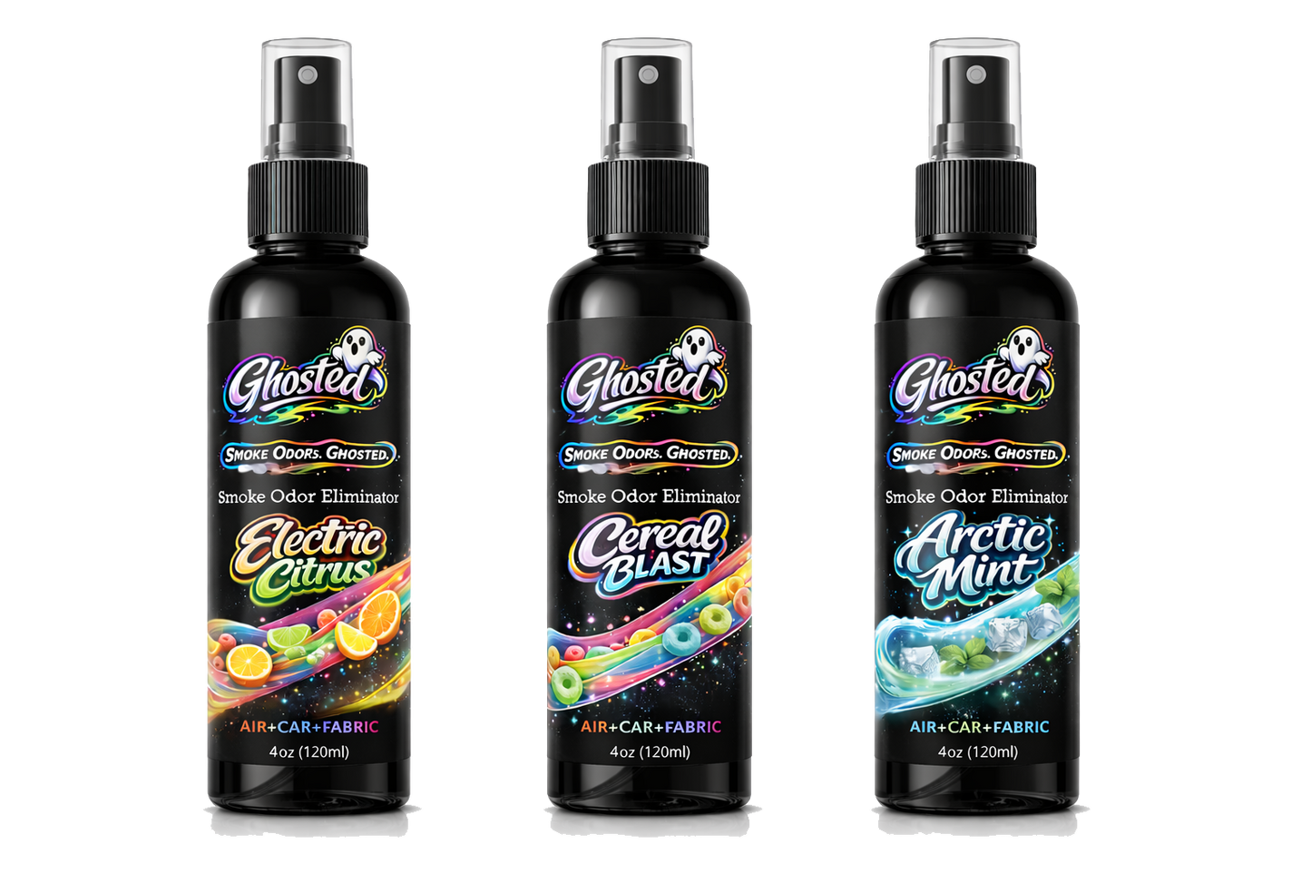 3 Pack Ghosted-Smoke Odor Eliminator Spray